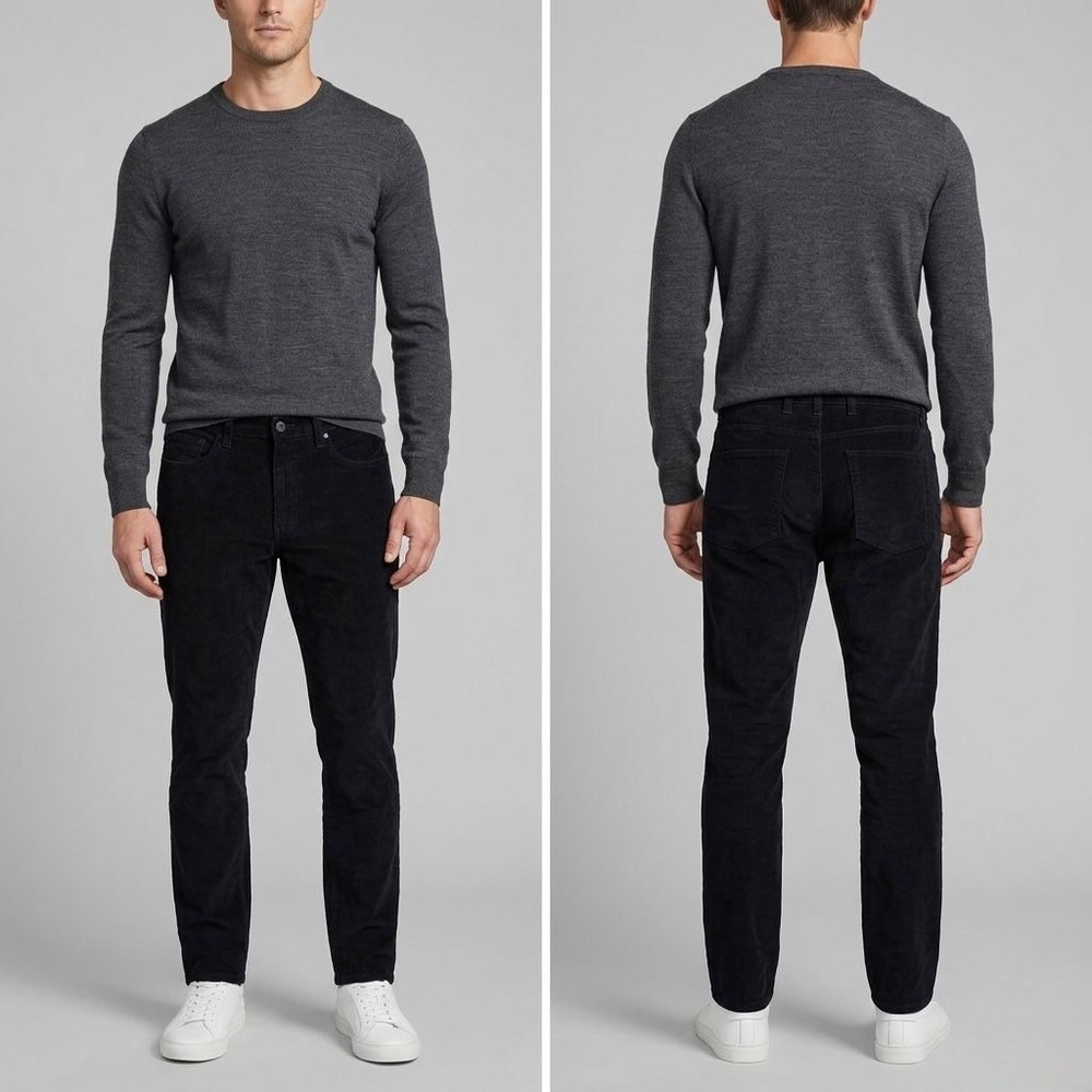 Goodthreads Mens‎ Slim Fit Corduroy Pants Black 33x33 Five Pocket Cotton Stretch